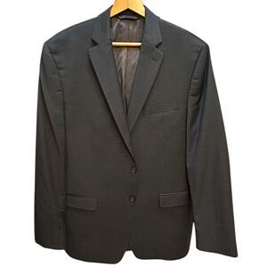 Lauren Ralph Lauren Blazer Mens 44 R Dark Gray Brown Suit Jacket 100% Wool Coat